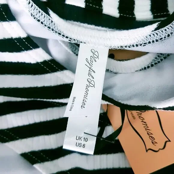 NWT Asos Playful Promises Textured Striped Ribbed Knit Bikini Set Size 6 - Picture 8 of 12